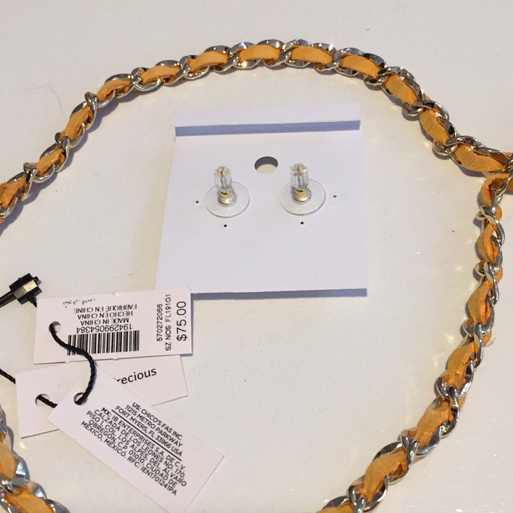 🎉SALE NWT WHBM Tiger Eye earring and necklace set - Picture 4 of 6